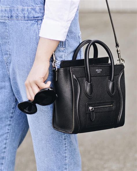 celine mini luggage tote black|celine nano luggage tote bag.